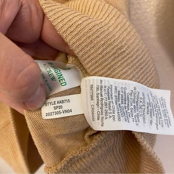 J CREW Supercozy crew mockneck pullover tan beige Tencel lyocell top-XS - Picture 6 of 9